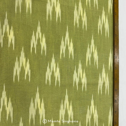 Light Green Glazed Ikkat Fabric