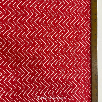 Red Chevron Printed Cotton Fabric