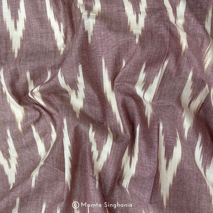 Light Brown Glazed Ikkat Fabric