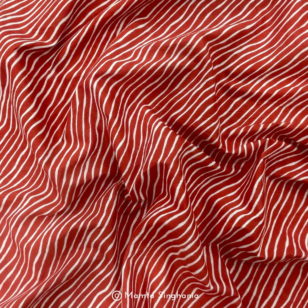 Red Leheriya Printed Cotton Fabric