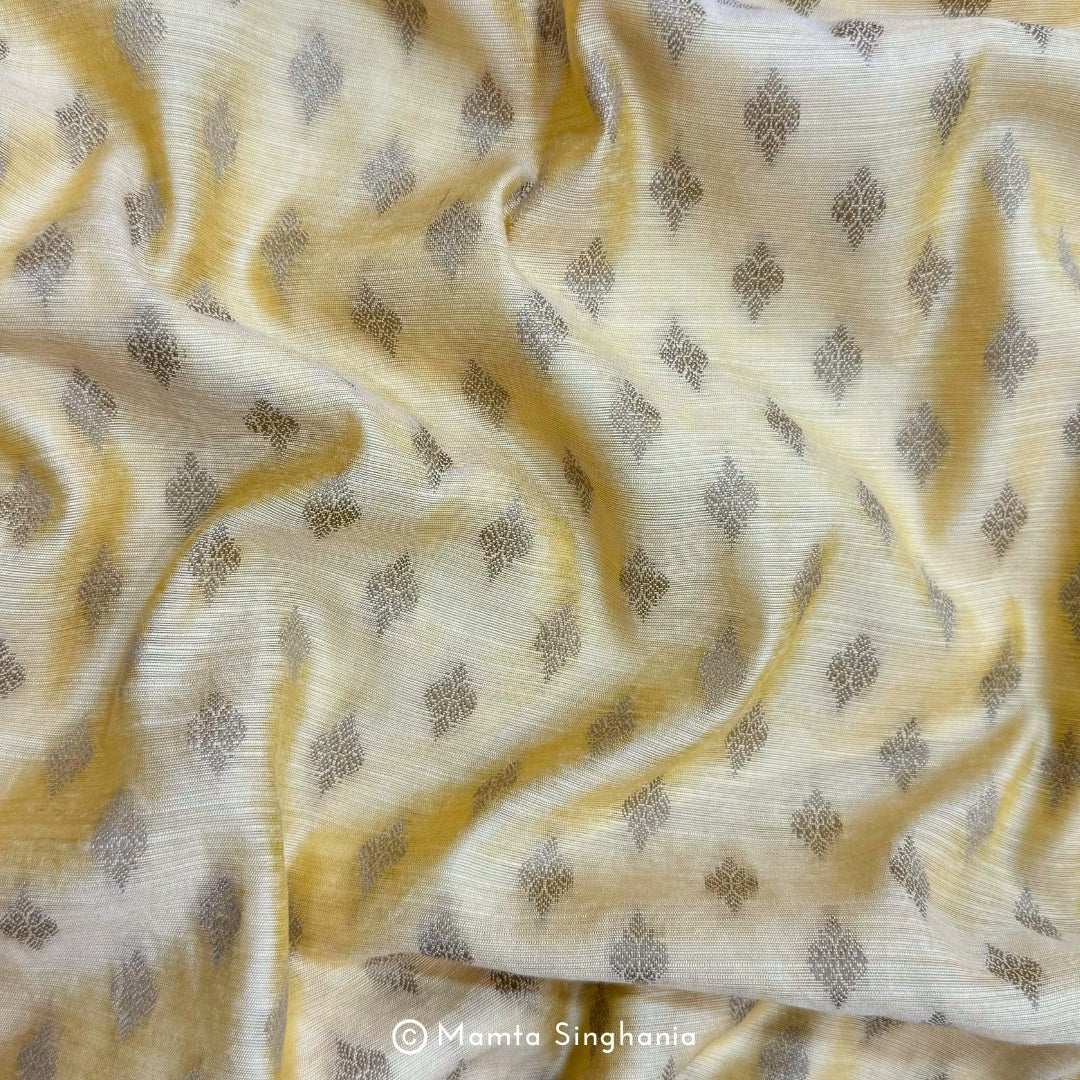 Light Yellow Cotton Jacquard Fabric