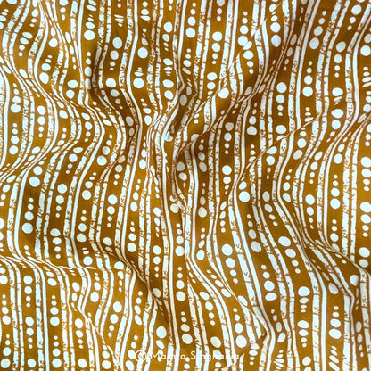 Yellow Stripe Printed Cotton Fabric