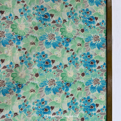 Floral Foil Printed Mulmul Cotton Fabric