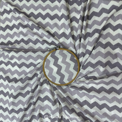 Mauve Chevron Printed Cotton Fabric