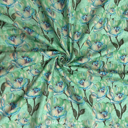 Floral Foil Printed Cotton Fabric