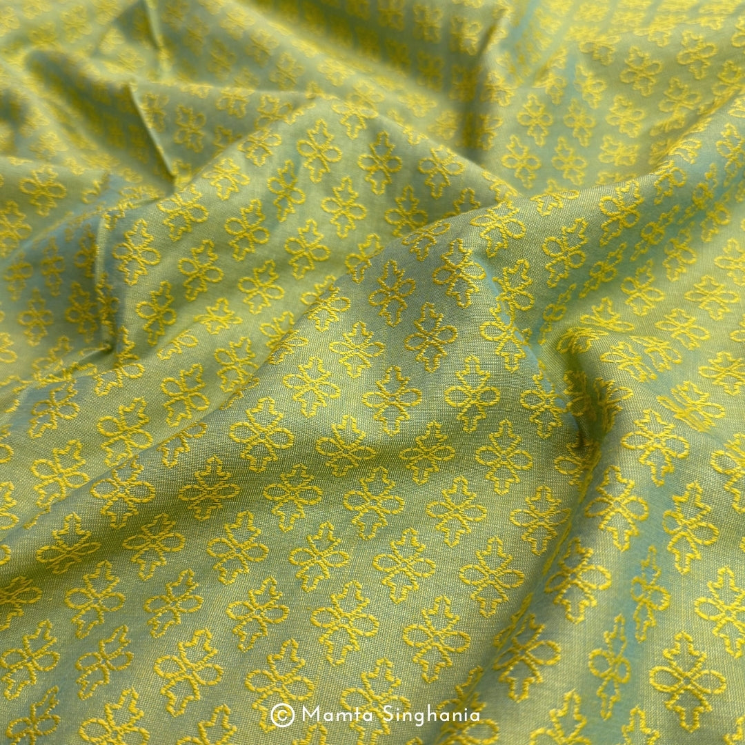 Light Green Cotton Jacquard Fabric