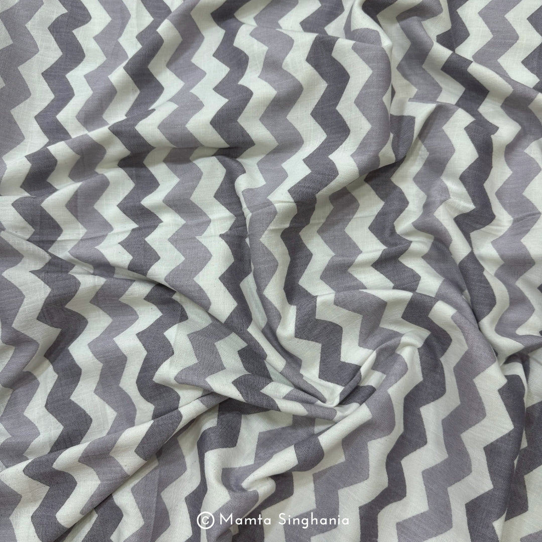 Mauve Chevron Printed Cotton Fabric