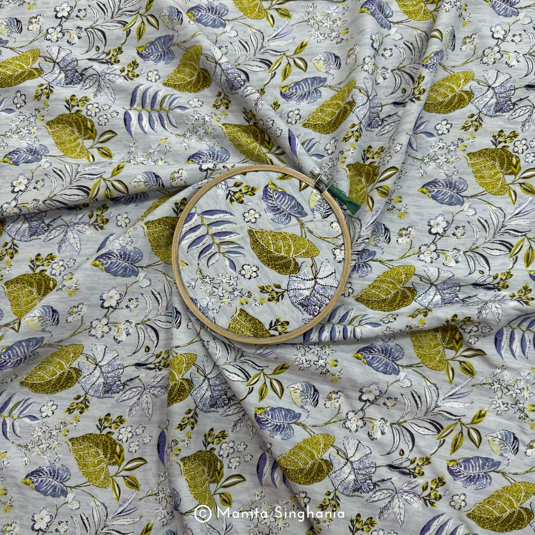 Floral Printed Cotton Rayon Fabric