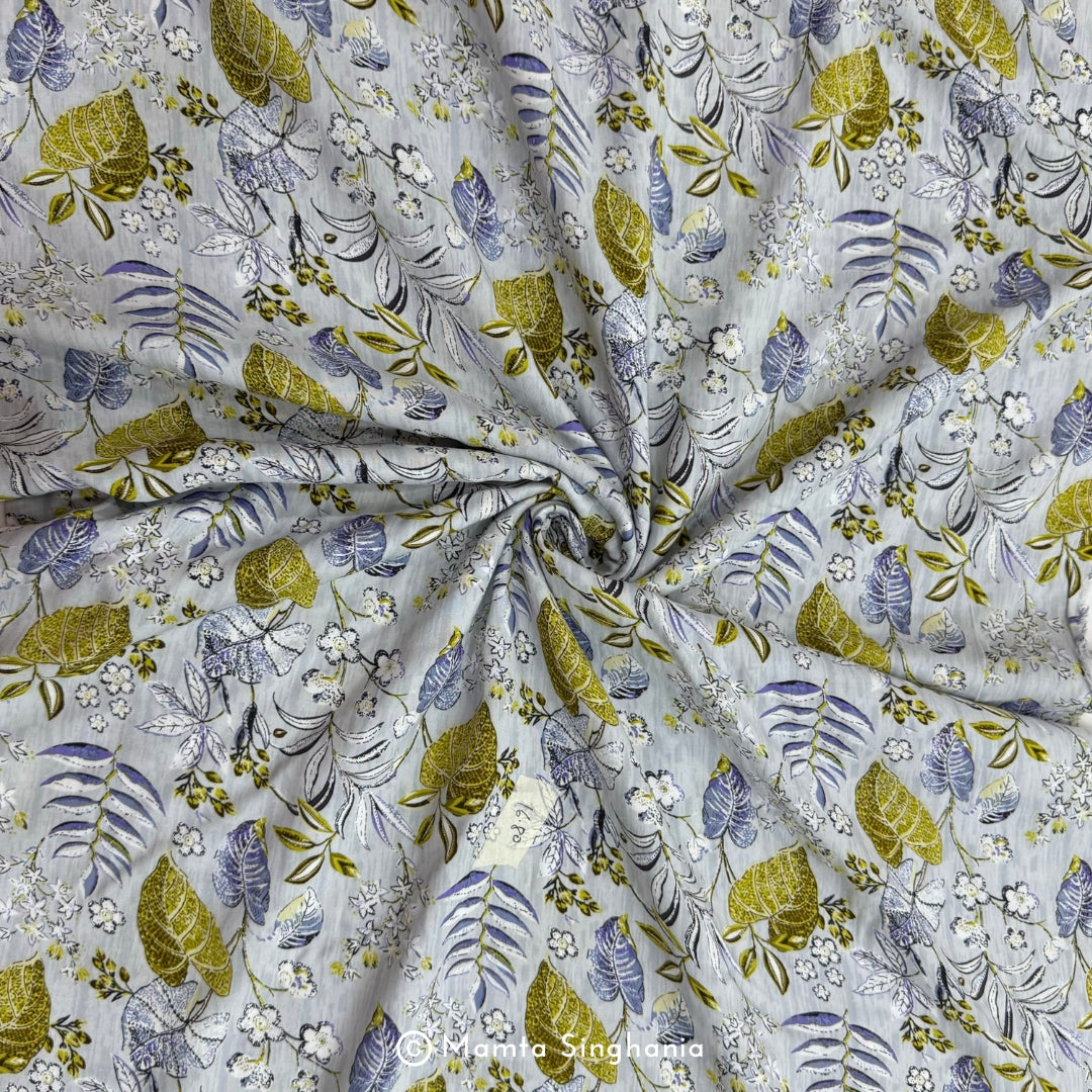 Floral Printed Cotton Rayon Fabric