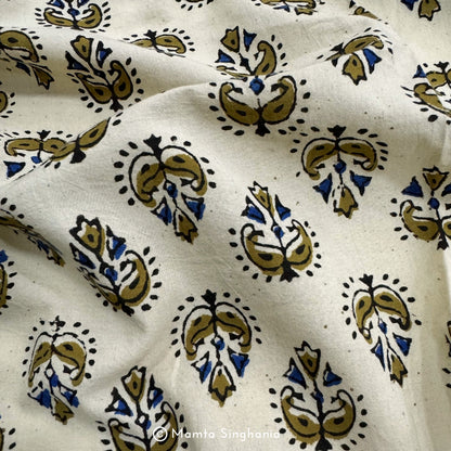 Abstract Motif Hand-Block Printed Cotton Fabric