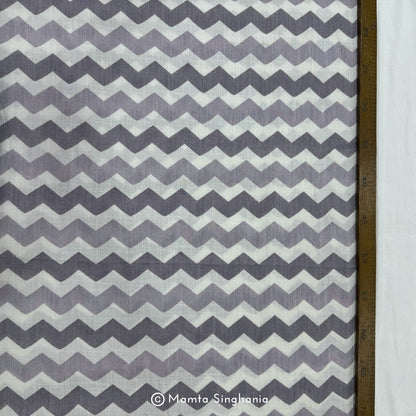 Mauve Chevron Printed Cotton Fabric