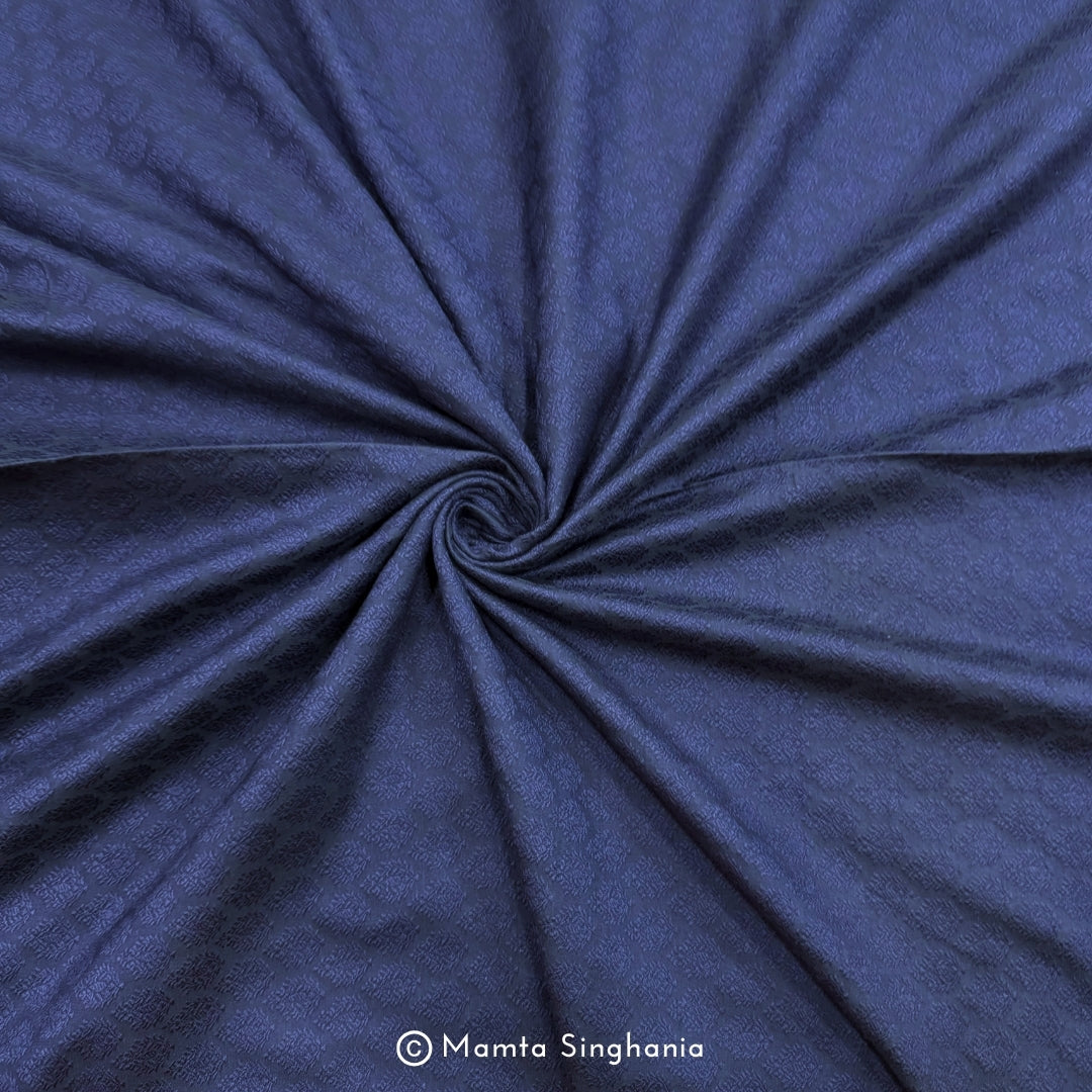 Navy Blue Cotton Jacquard Fabric