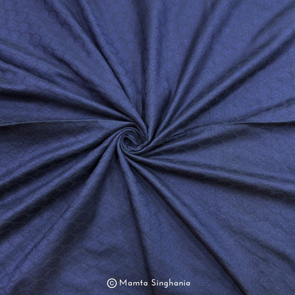 Navy Blue Cotton Jacquard Fabric