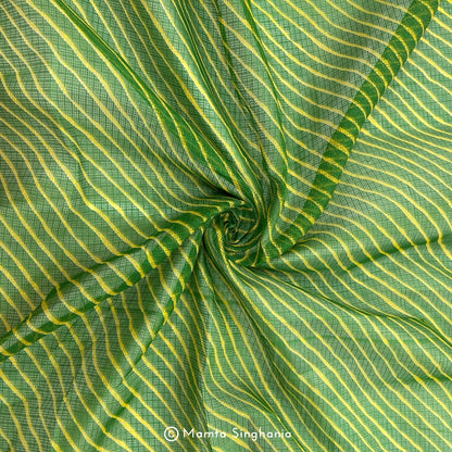 Green Leheriya Printed Kota Doria Fabric