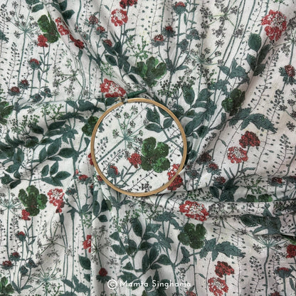 Floral Printed Cotton Hakoba Fabric