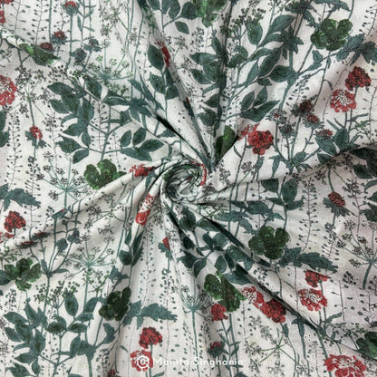 Floral Printed Cotton Hakoba Fabric