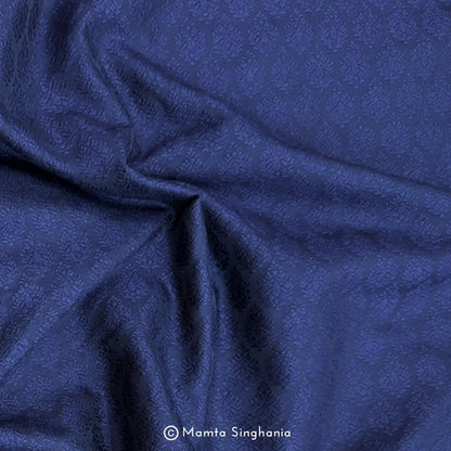 Navy Blue Cotton Jacquard Fabric