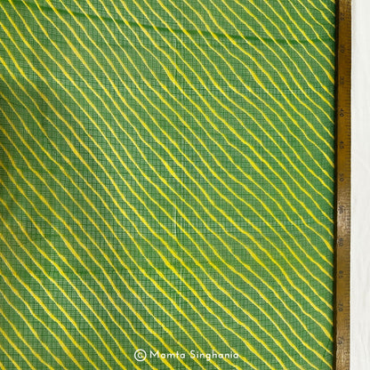 Green Leheriya Printed Kota Doria Fabric