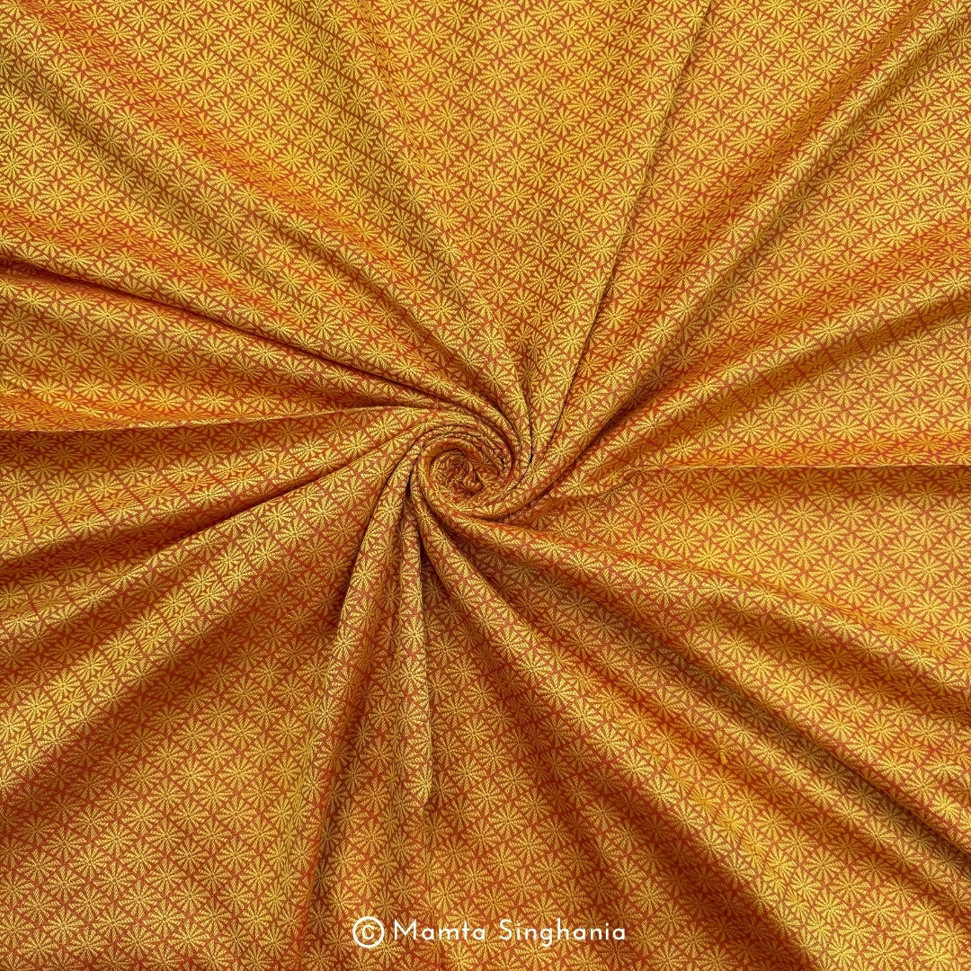 Orange Cotton Jacquard Fabric