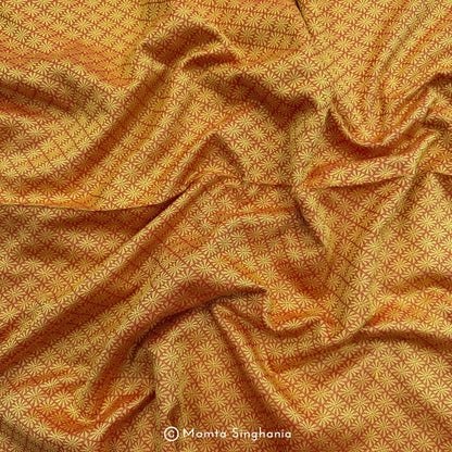 Orange Cotton Jacquard Fabric