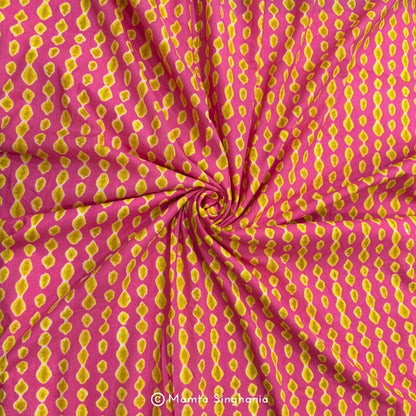 Pink Abstract Printed Cotton Fabric