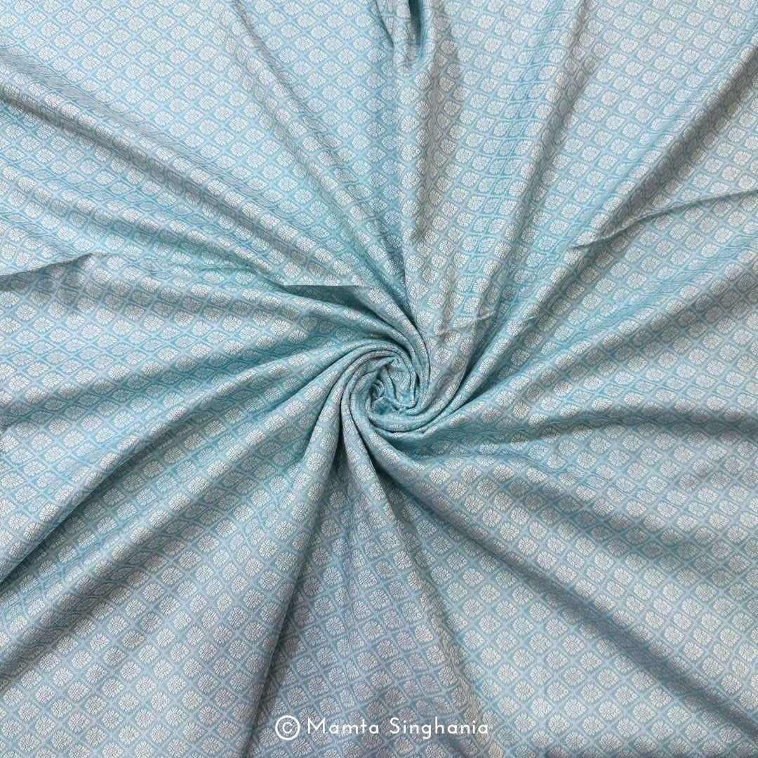 Light Blue Cotton Jacquard Fabric