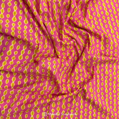 Pink Abstract Printed Cotton Fabric