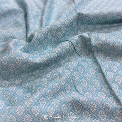 Light Blue Cotton Jacquard Fabric