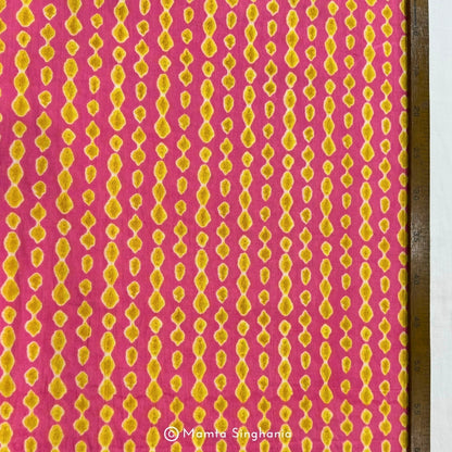 Pink Abstract Printed Cotton Fabric