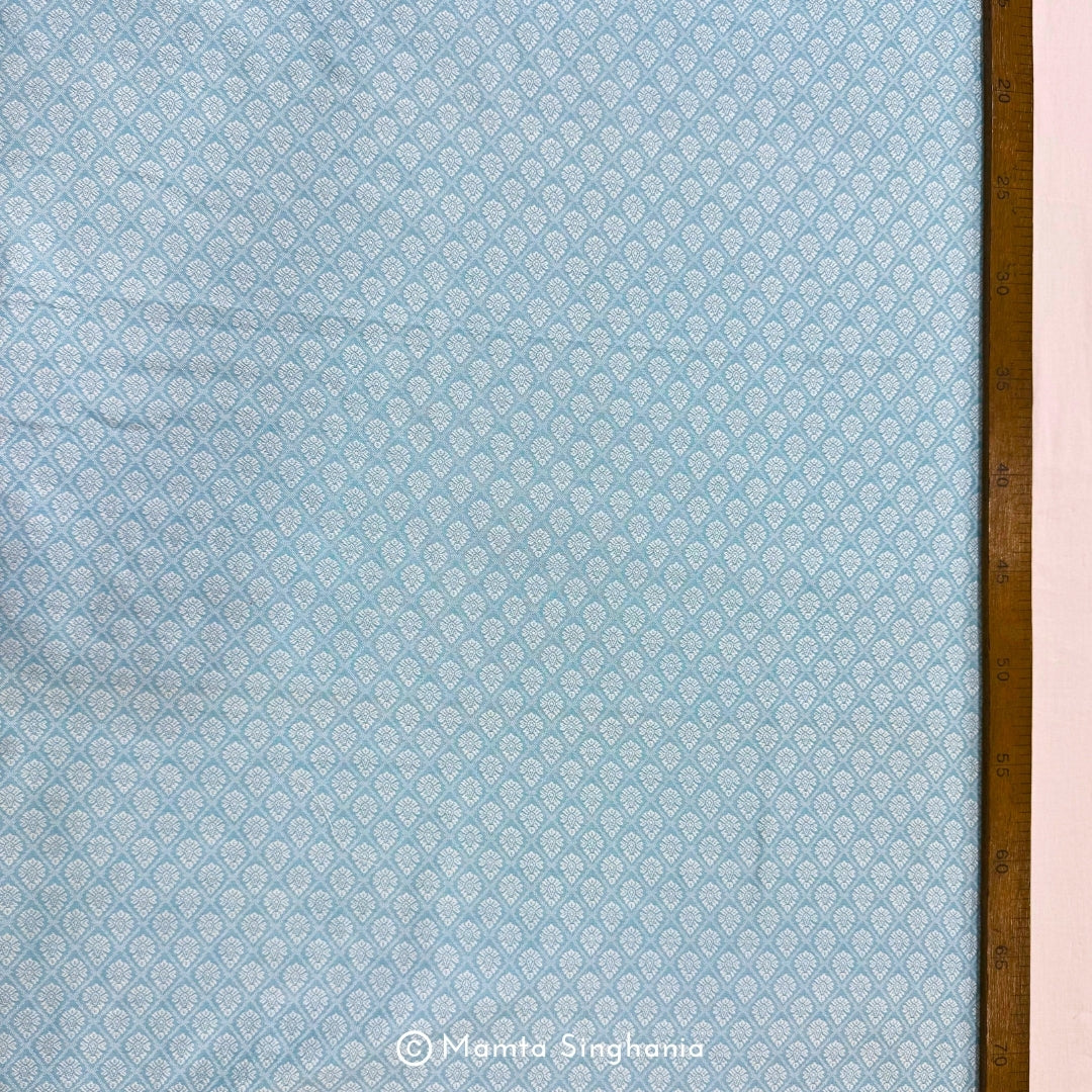 Light Blue Cotton Jacquard Fabric