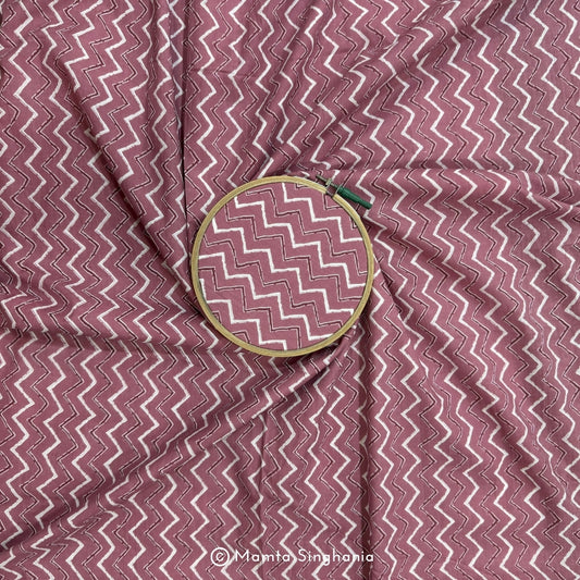 Onion Pink Stripe Printed Cotton Fabric