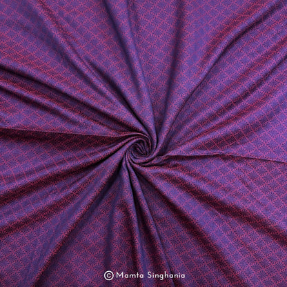 Maroon Violet Cotton Jacquard Fabric