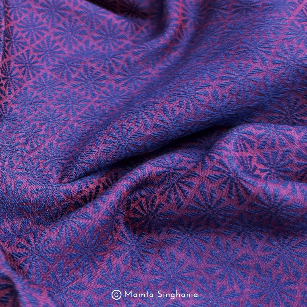 Maroon Violet Cotton Jacquard Fabric