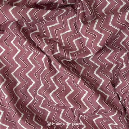 Onion Pink Stripe Printed Cotton Fabric