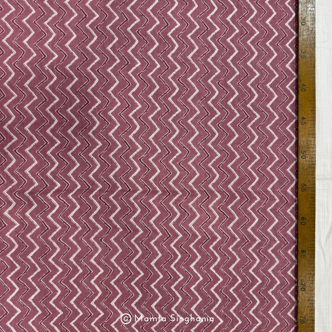 Onion Pink Stripe Printed Cotton Fabric