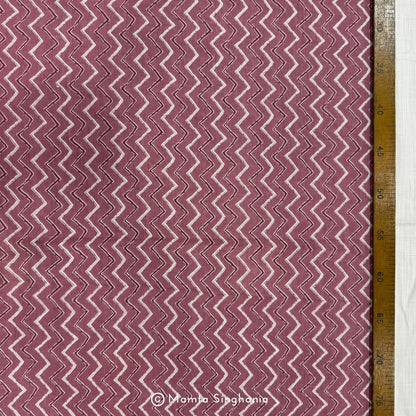 Onion Pink Stripe Printed Cotton Fabric