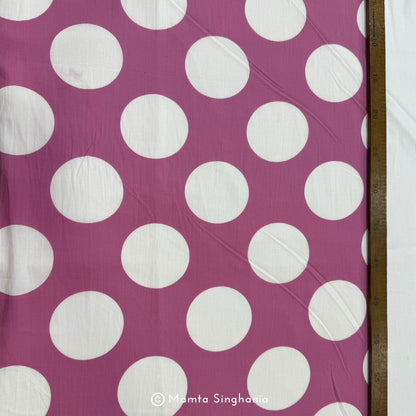 Pink Polka Dots Printed Cotton Fabric