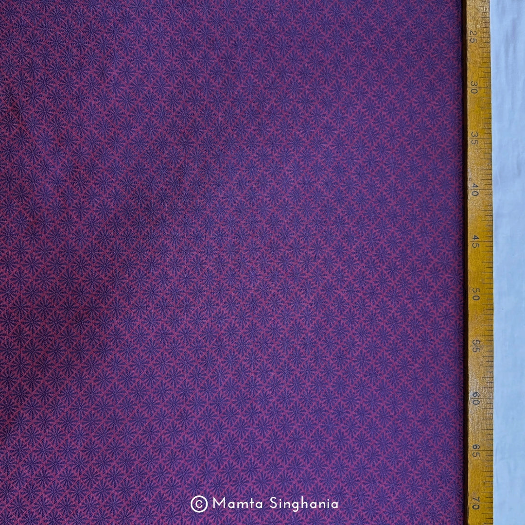 Maroon Violet Cotton Jacquard Fabric