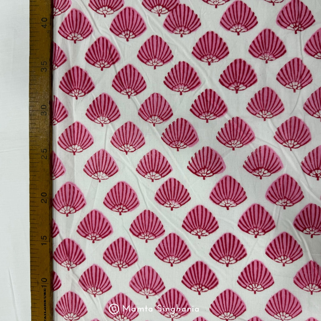 Shell Hand-Block Printed Cotton Fabric