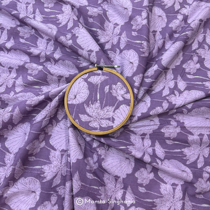 Lavender Floral Printed Cotton Fabric