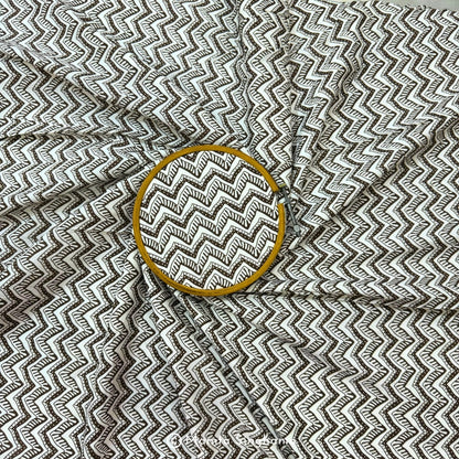 Brown Chevron Printed Cotton Fabric