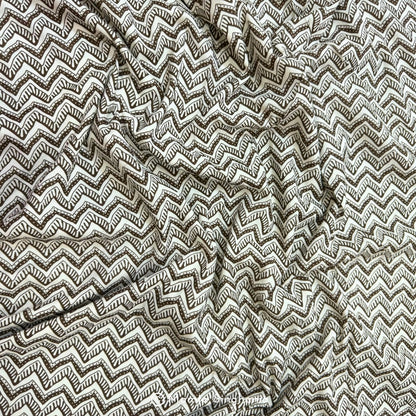 Brown Chevron Printed Cotton Fabric