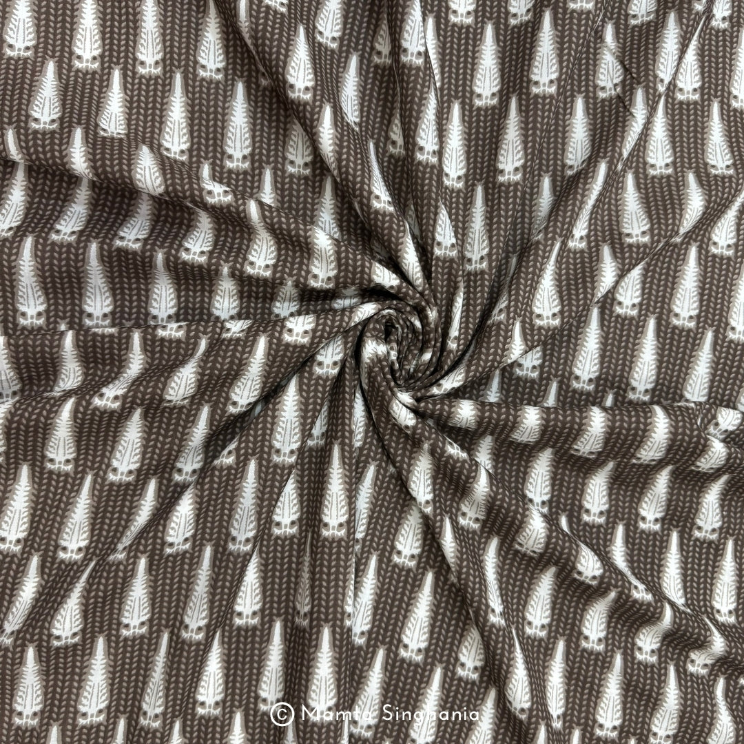 Brown Printed Cotton Fabric