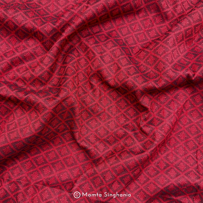 Dark Red Cotton Jacquard Fabric