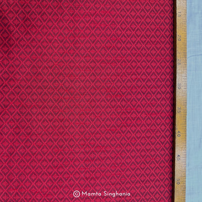 Dark Red Cotton Jacquard Fabric