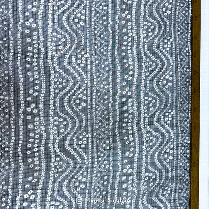 Blue Bandhej Printed Kota Doria Fabric