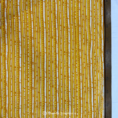 Yellow Vertical Stripe Printed Cotton Fabric