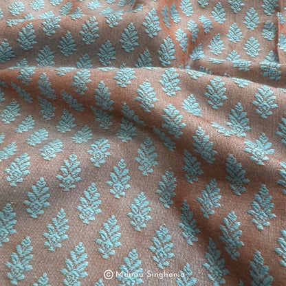 Light Blue Cotton Jacquard Fabric