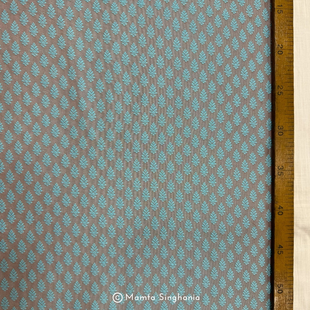 Light Blue Cotton Jacquard Fabric