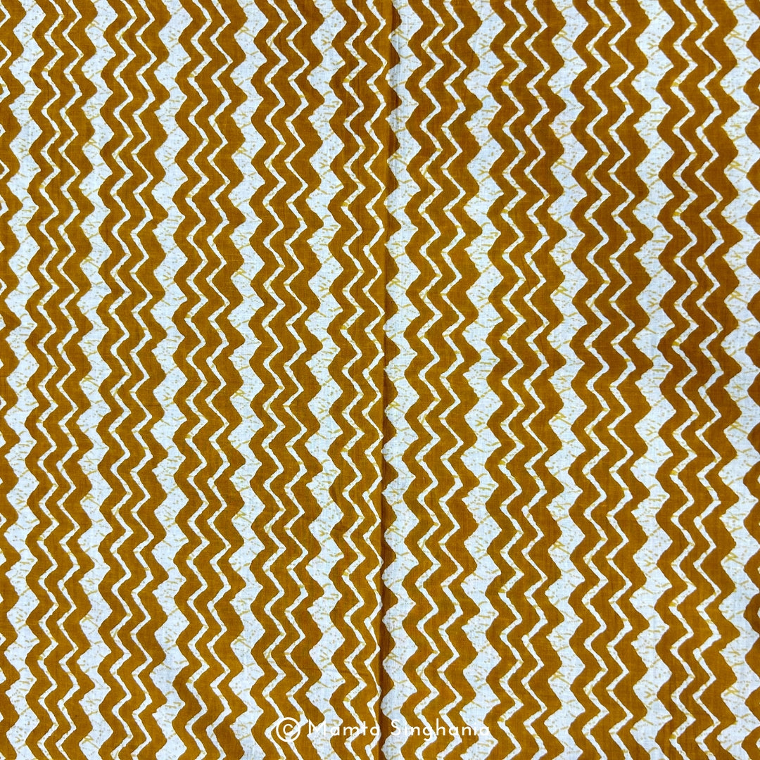 Yellow Chevron Printed Cotton Fabric